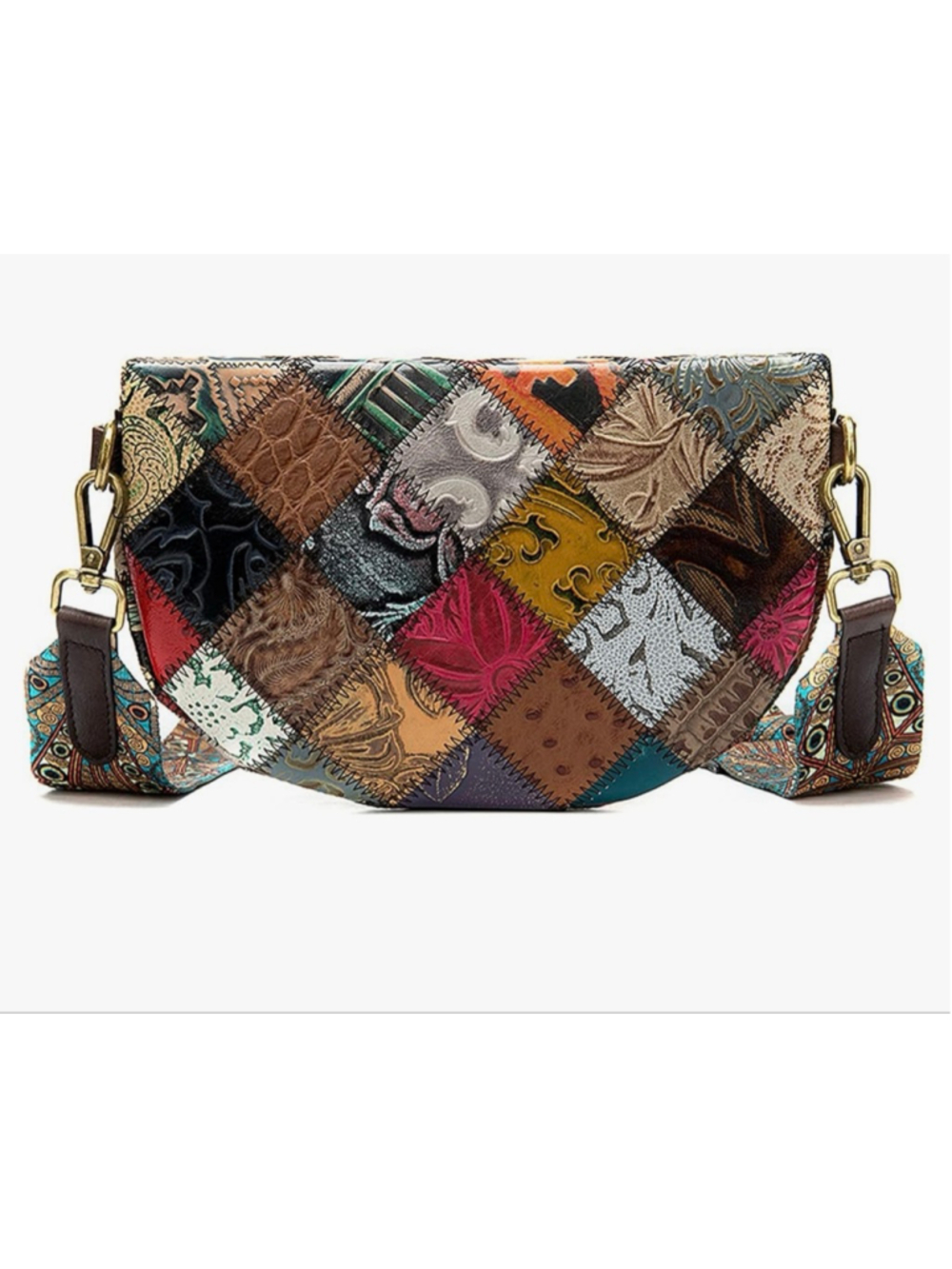 Retro Patchwork Crossbody - Picture 3 of 4